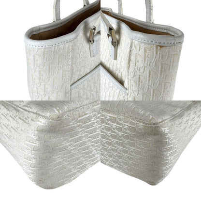 Christian Dior Ivory Canvas Leather Handbag Rovelle Bags