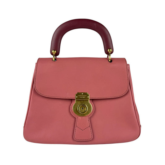 Burberry Burgundy Pink Leather Handbag Shoulder Bag ( )