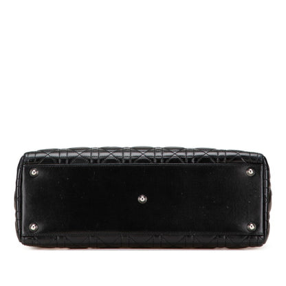 Christian Dior Lady Dior Black Leather Handbag Shoulder Bag Leather Rovelle Bags