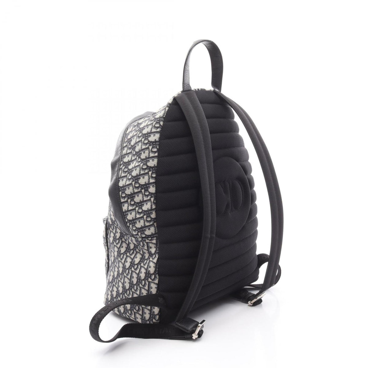 Christian Dior Beige Black Blue Canvas Leather Backpack Rovelle Bags