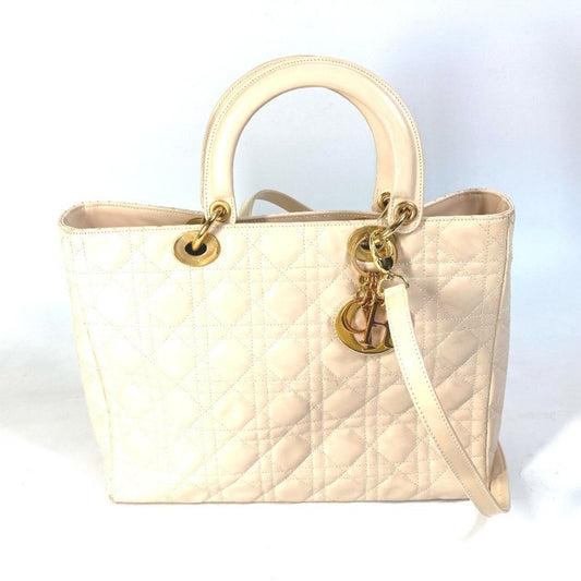 Christian Dior Beige Patent Leather Handbag Shoulder Bag Rovelle Bags