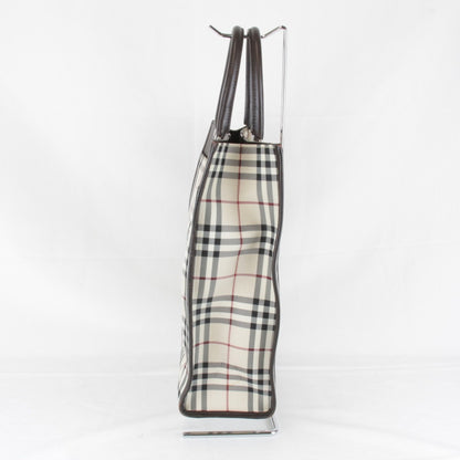 Burberry Beige Canvas Leather Tote Bag ( )
