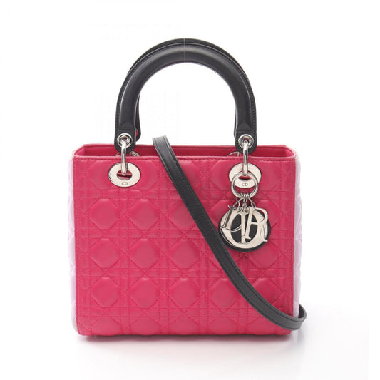 Christian Dior Black Pink Purple Leather Handbag Rovelle Bags