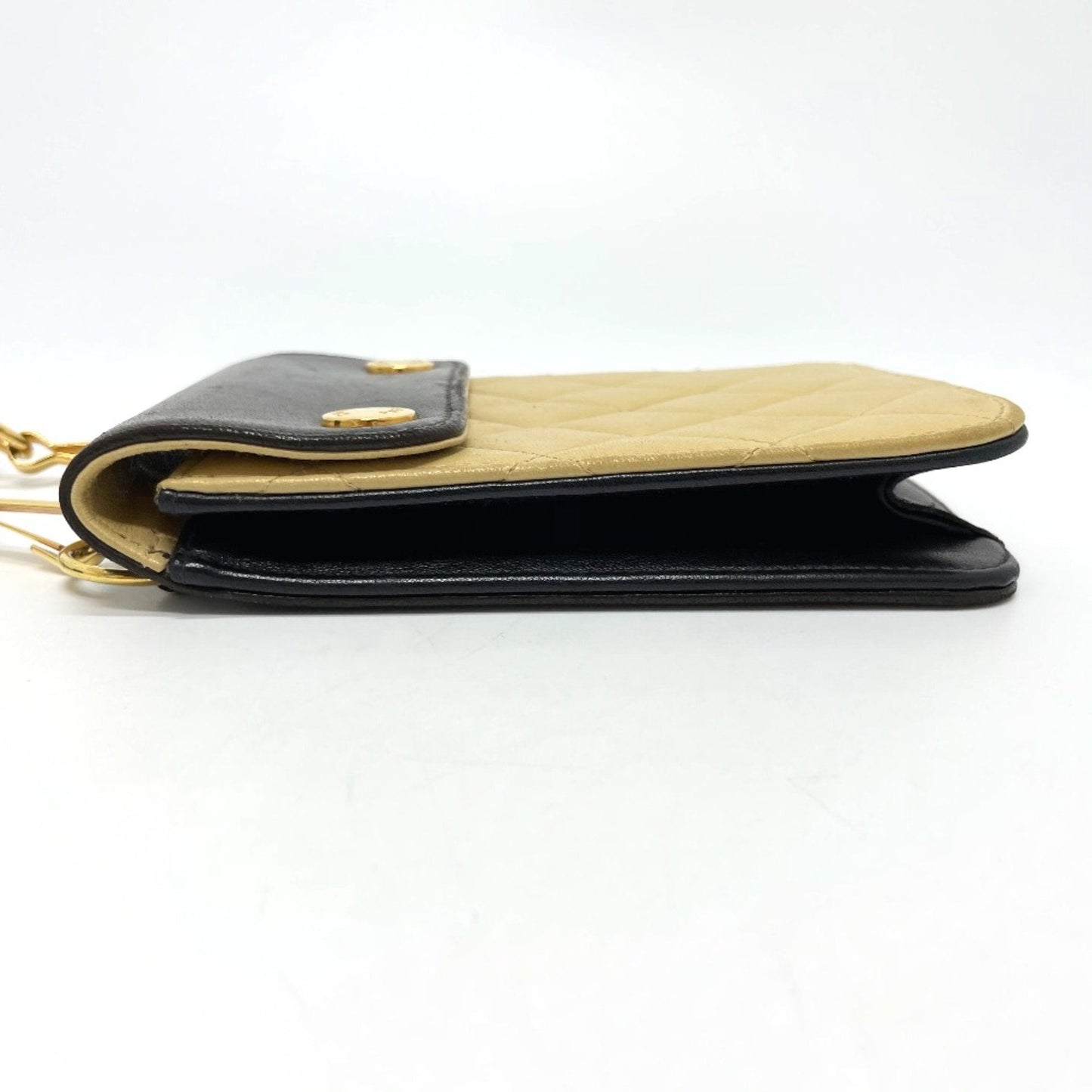 Chanel Bag Pouch Pochette Waist Pouch Black x Beige GoldHardware Rovelle Bags