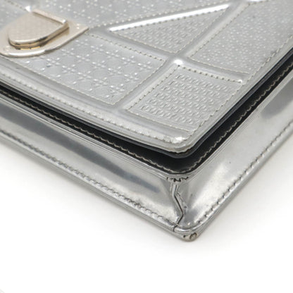 Christian Dior Silver Patent Leather Clutch Bag Pochette Rovelle Bags