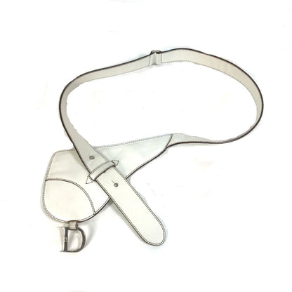 Christian Dior White Leather Fanny Pack Pouch Saddle Bag Rovelle Bags