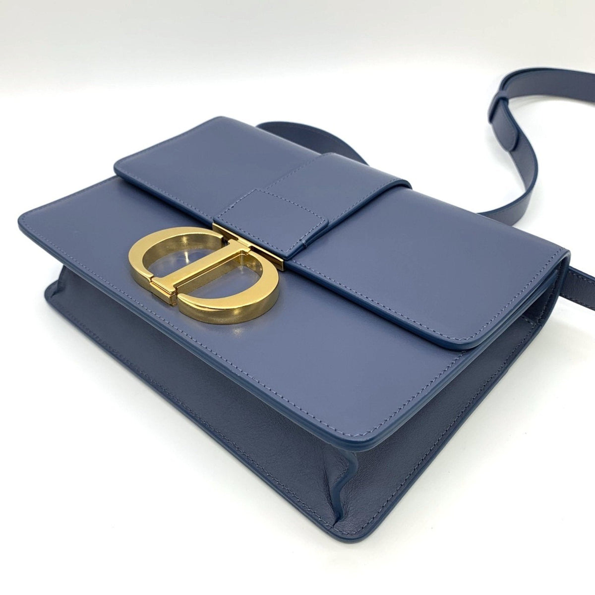 Christian Dior Blue Leather Shoulder Bag Style 10 Rovelle Bags