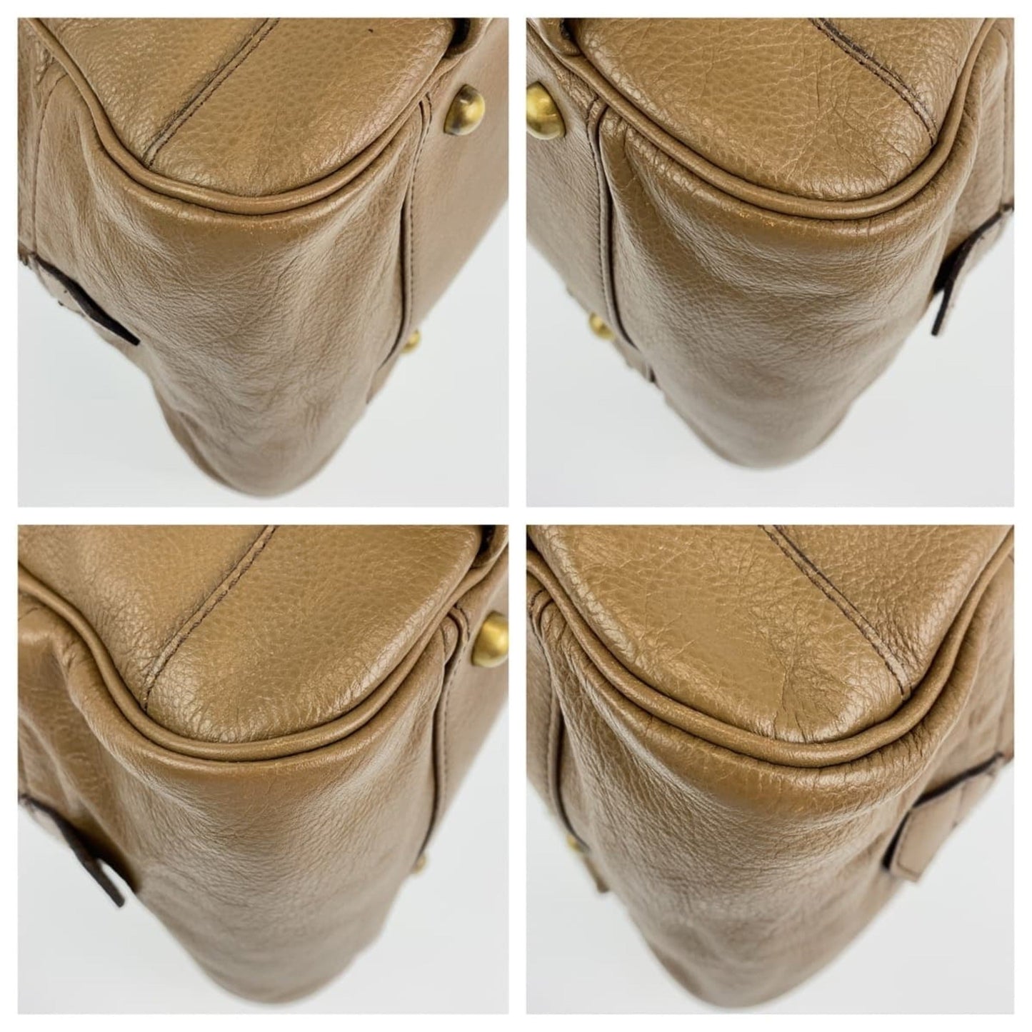 Burberry Khaki Brown Leather Handbag Shoulder Bag ( )