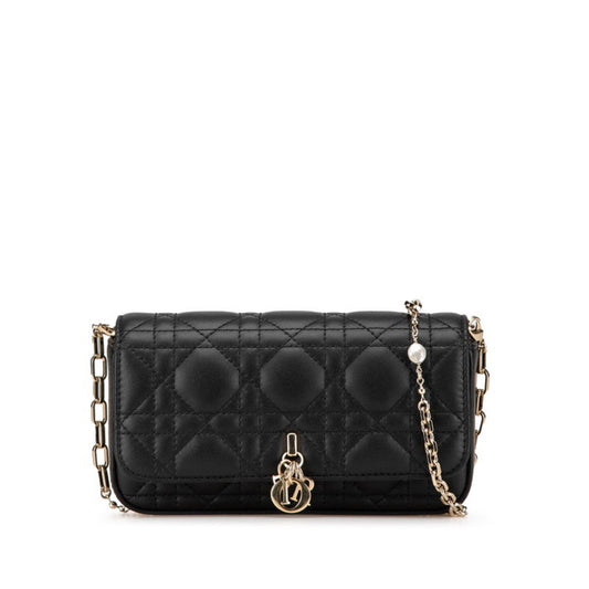 Christian Dior Black Leather Shoulder Bag Style 6 Rovelle Bags