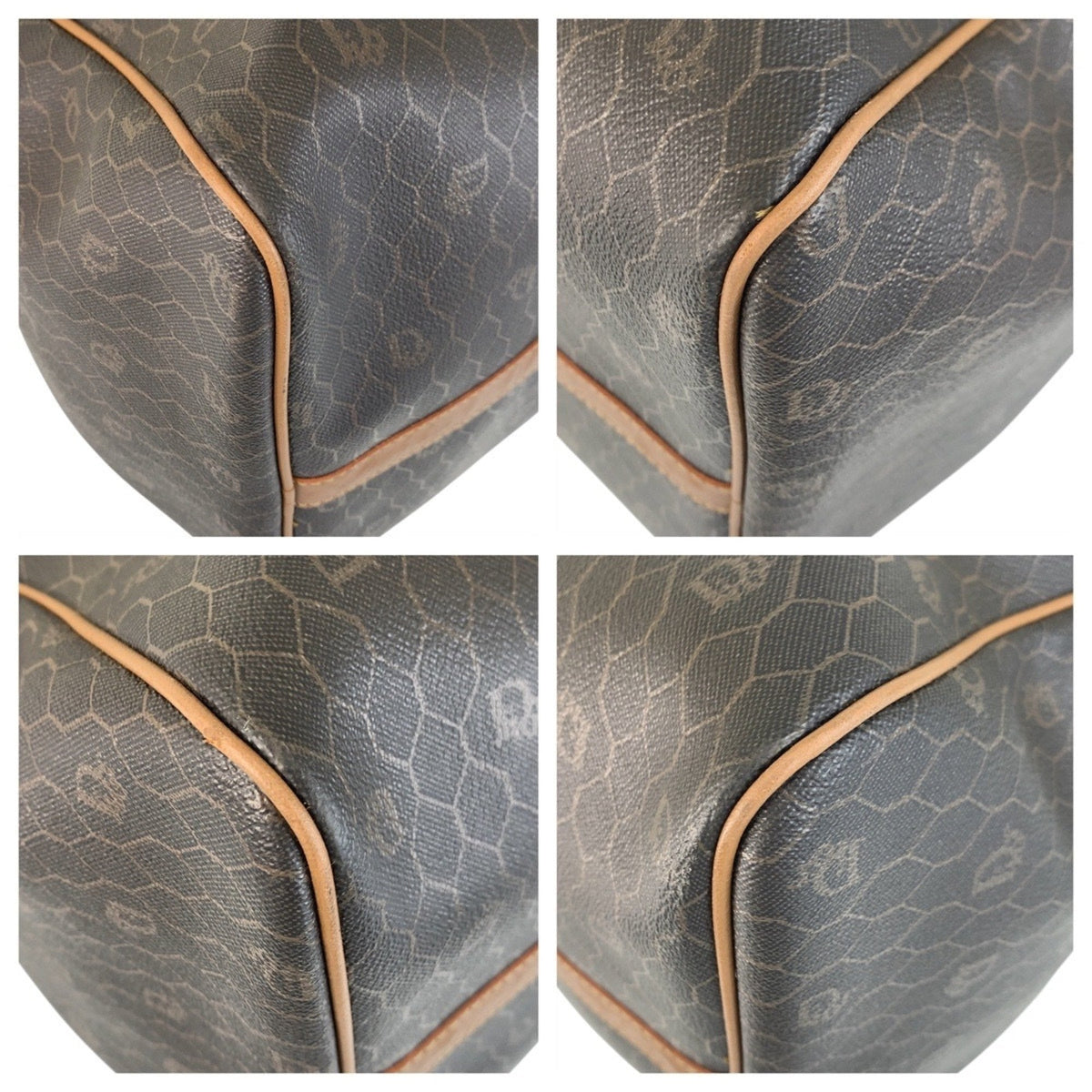 Christian Dior Brown Pvc Leather Boston Bag Handbag Rovelle Bags
