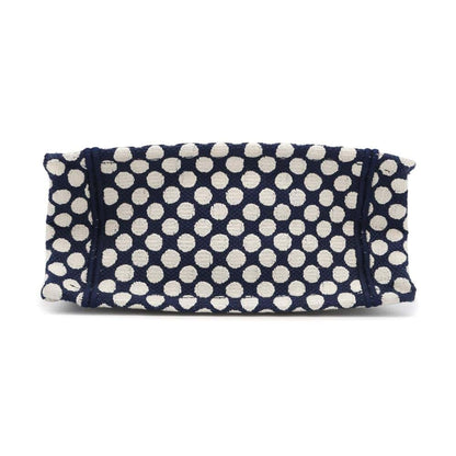 Christian Dior Navy White Canvas Handbag Canvas Rovelle Bags