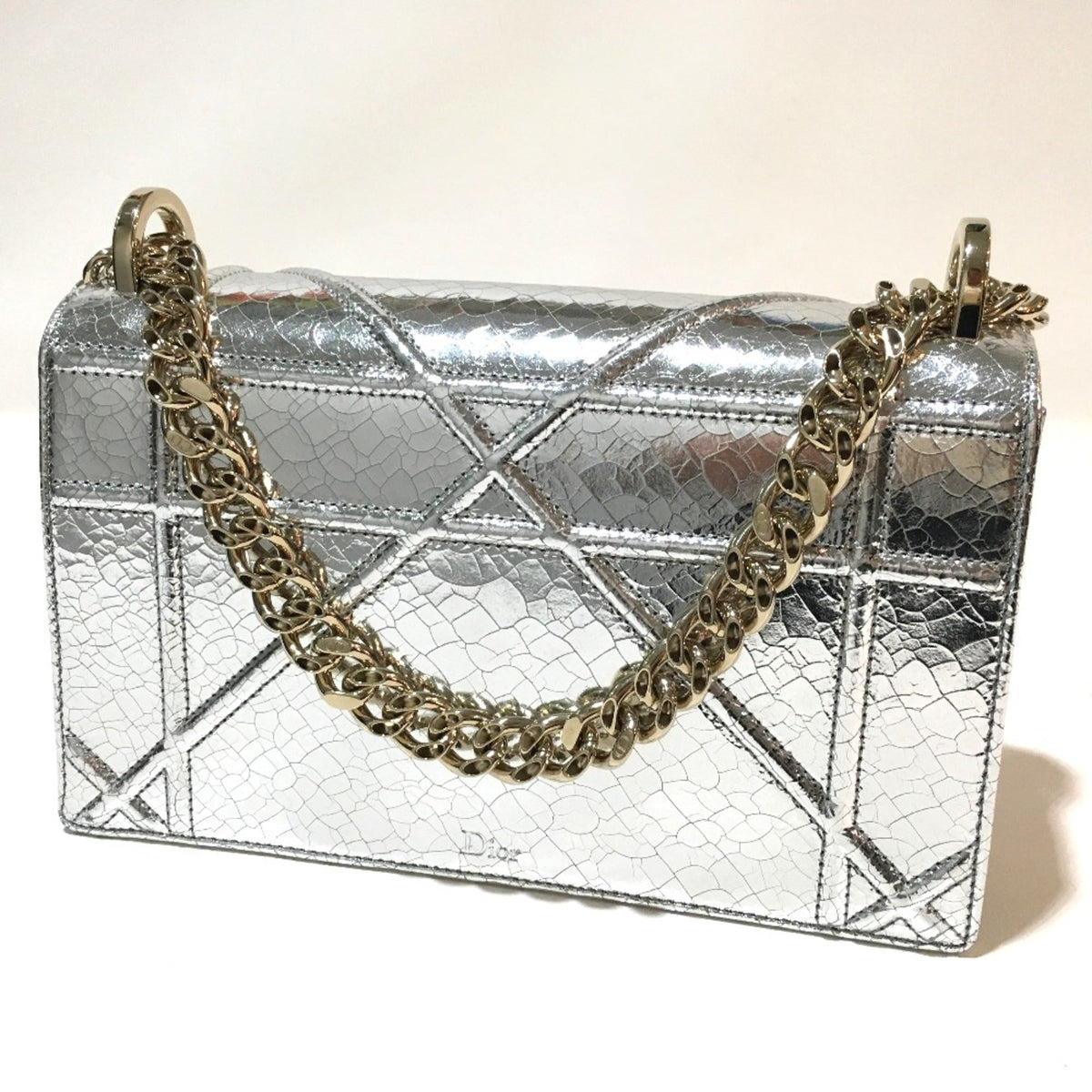 Christian Dior Silver Leather Shoulder Bag Leather Rovelle Bags