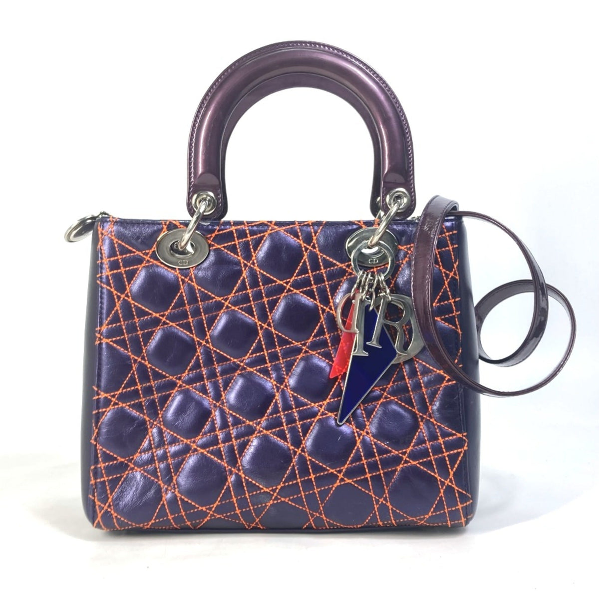 Christian Dior Purple Leather Handbag Rovelle Bags