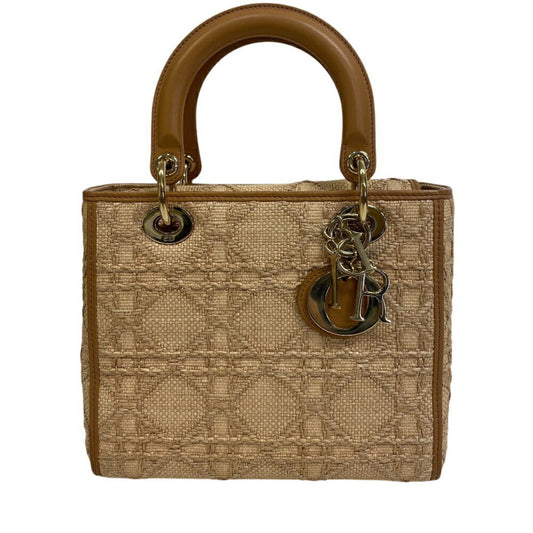 Christian Dior Beige Raffia Leather Shoulder Bag Rovelle Bags
