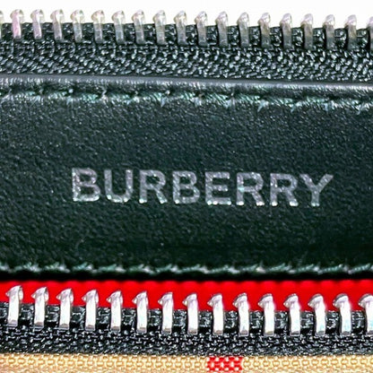 Burberry Beige Brown Canvas Leather Clutch Bag ( )