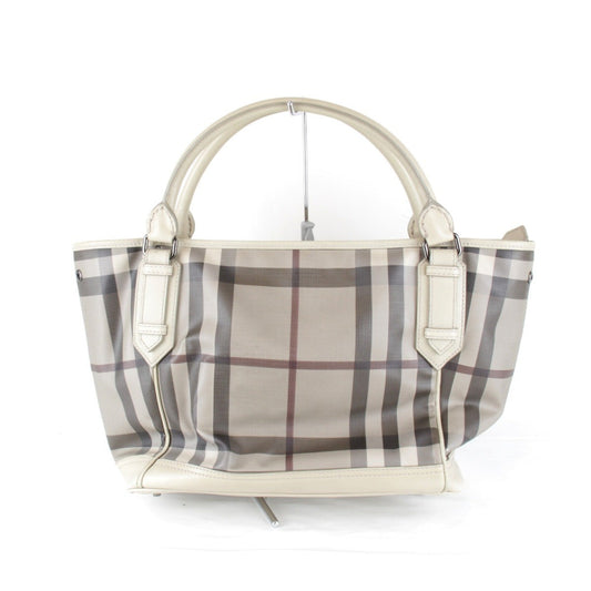 Burberry Beige Pvc Handbag Tote Bag ( )