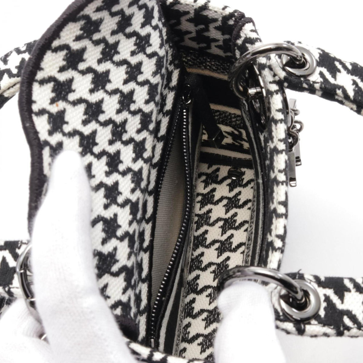 Christian Dior Black White Canvas Handbag Rovelle Bags