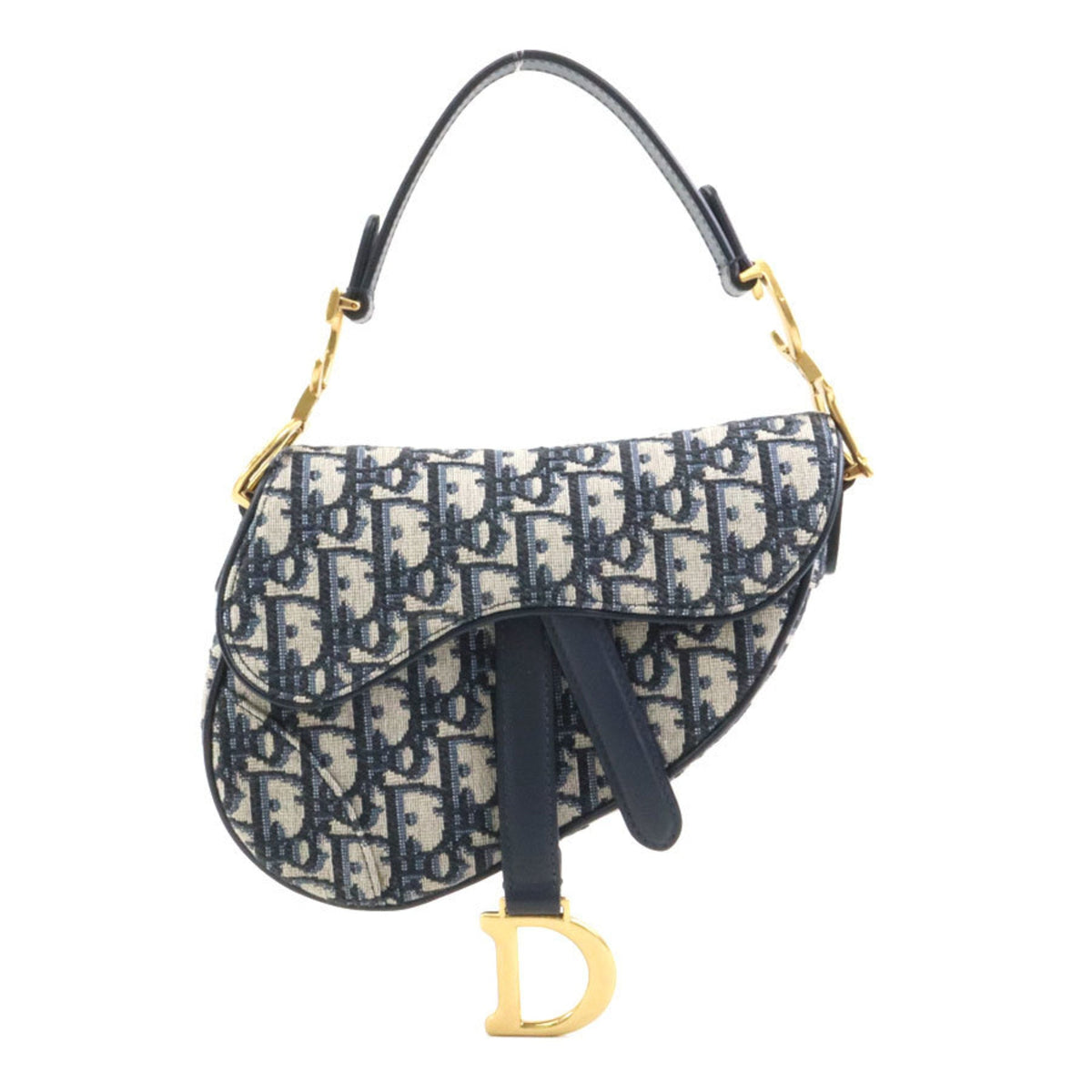 Christian Dior Navy Canvas Handbag Saddle Bag Rovelle Bags