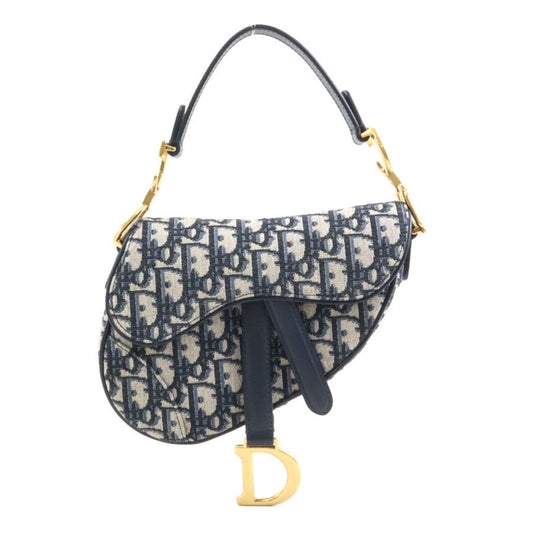 Christian Dior Navy Canvas Handbag Saddle Bag Rovelle Bags