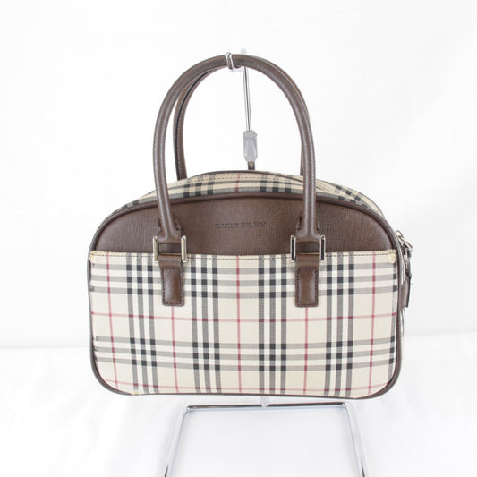 Burberry Beige Canvas Leather Handbag ( )