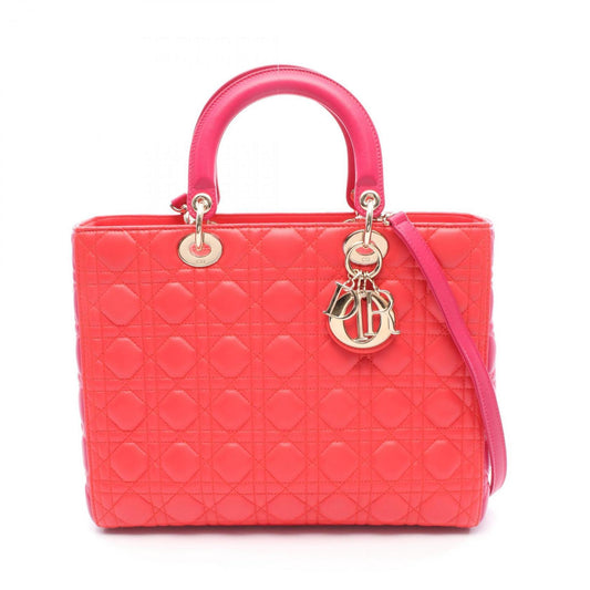 Christian Dior Pink Red Color Leather Handbag Rovelle Bags