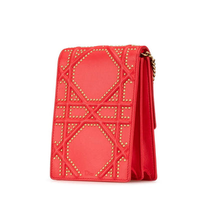 Christian Dior Gold Red Color Leather Shoulder Bag Rovelle Bags