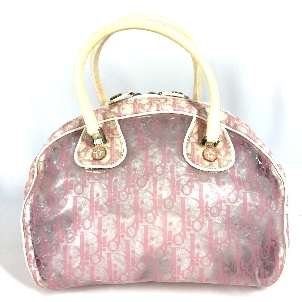 Christian Dior Pink Yellow Trotter Boston Bag Handbag Tote Bag Rovelle Bags