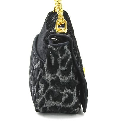 Christian Dior Black Gray Velvet Canvas Shoulder Bag Rovelle Bags