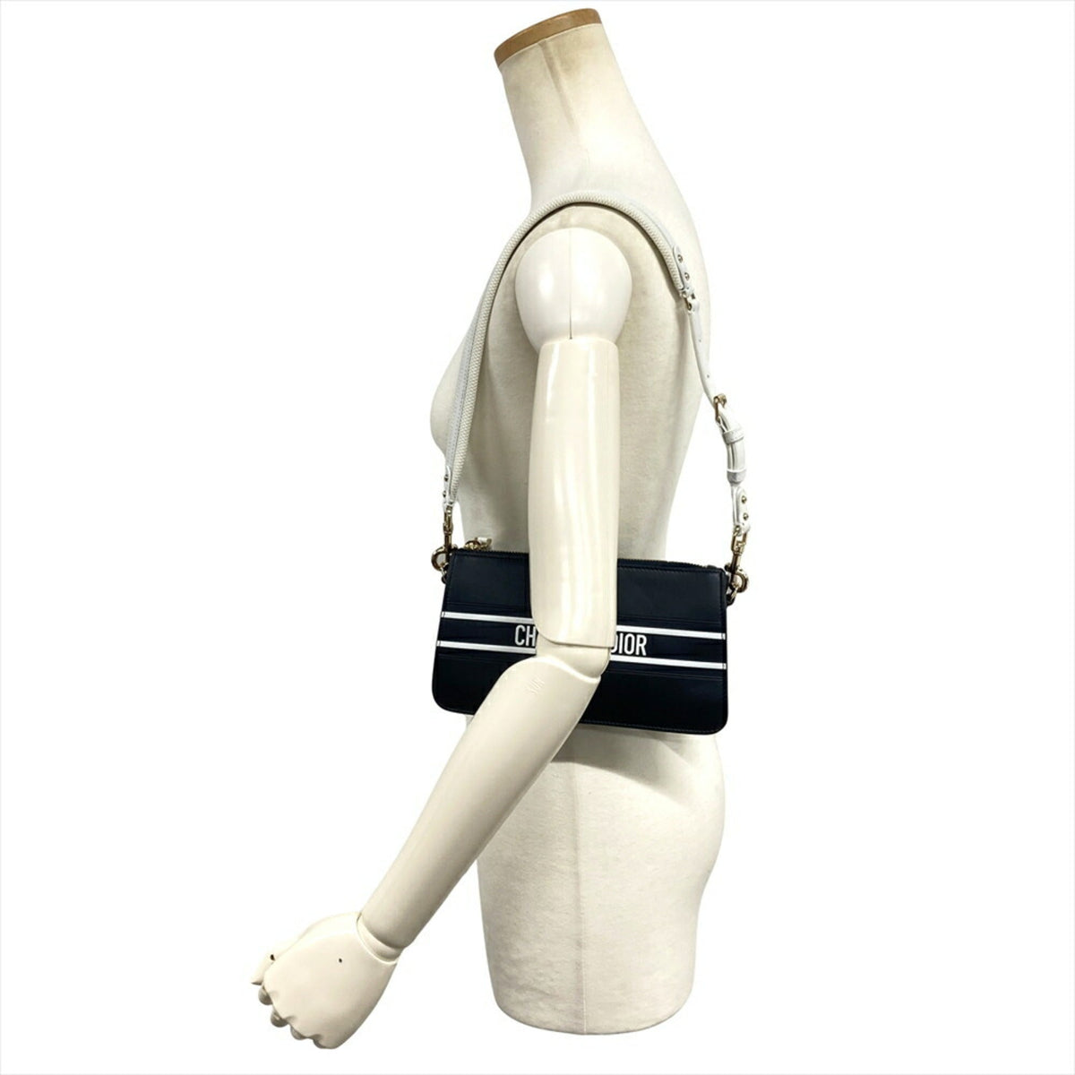 Christian Dior Navy Leather Shoulder Bag Leather Rovelle Bags