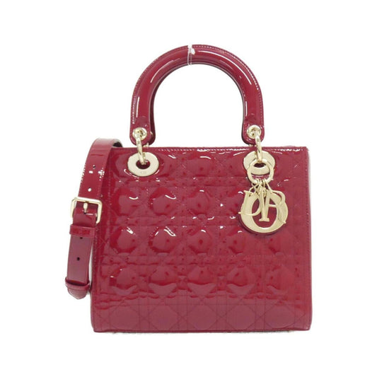 Christian Dior Cherry Red Leather Handbag Leather Rovelle Bags