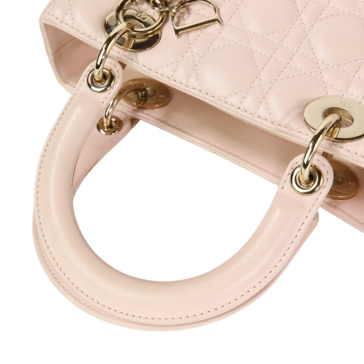 Christian Dior Lady Dior Pink Leather Handbag Shoulder Bag Leather Rovelle Bags