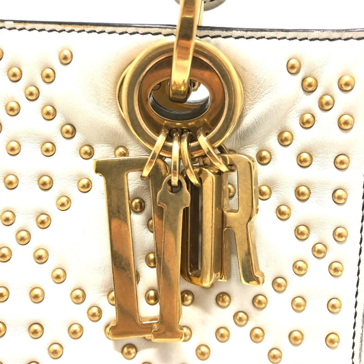 Christian Dior Lady Dior White Leather Handbag Tote Bag Rovelle Bags