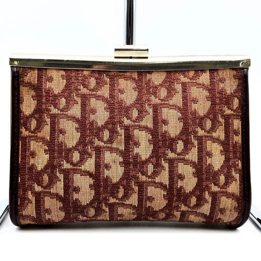 Christian Dior Beige Red Color Canvas Pouch Rovelle Bags