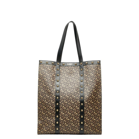 Burberry Black Brown Pvc Leather Tote Bag ( )