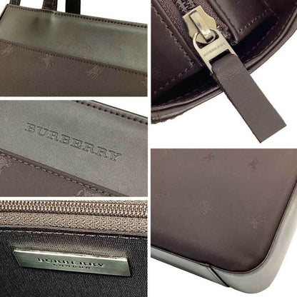 Burberry Brown Nylon Leather Handbag Tote Bag ( )