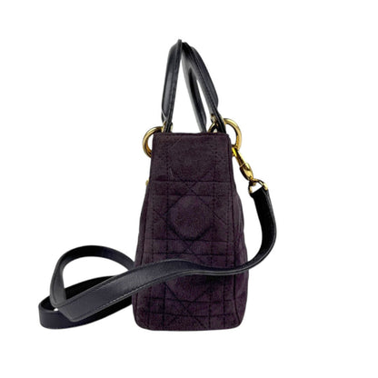 Christian Dior Black Purple Suede Leather Handbag Shoulder Bag Rovelle Bags