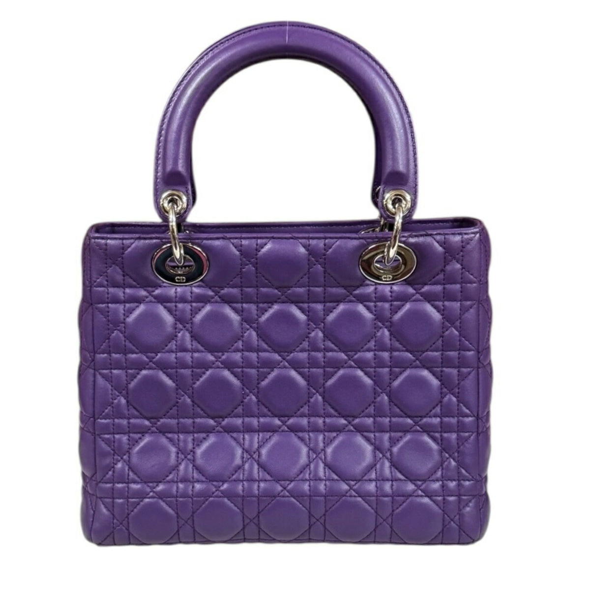 Christian Dior Lady Dior Purple Leather Shoulder Bag Rovelle Bags