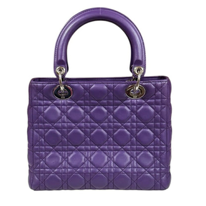 Christian Dior Lady Dior Purple Leather Shoulder Bag Rovelle Bags
