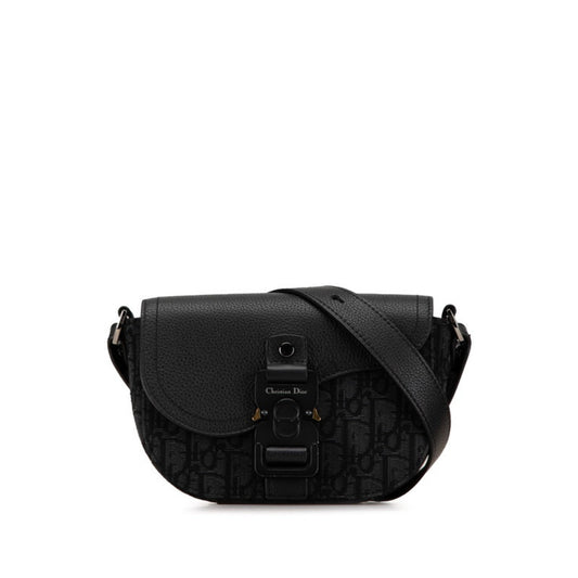 Christian Dior Black Canvas Leather Shoulder Bag Rovelle Bags