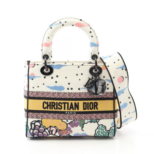 Christian Dior Multi-Color White Canvas Handbag Canvas Rovelle Bags