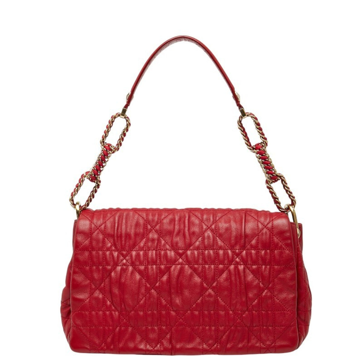 Christian Dior Red Color Leather Handbag Shoulder Bag Leather Rovelle Bags