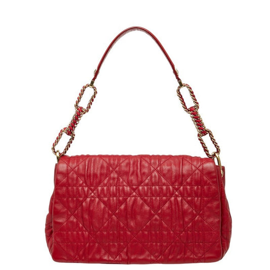 Christian Dior Red Color Leather Handbag Shoulder Bag Leather Rovelle Bags