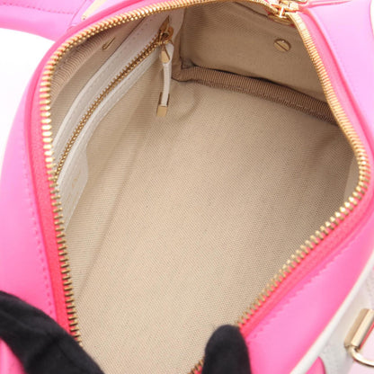Christian Dior Pink White Leather Handbag Leather Rovelle Bags