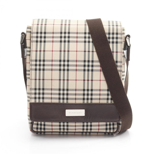 Burberry Beige Multi-Color Canvas Leather Shoulder Bag ( )