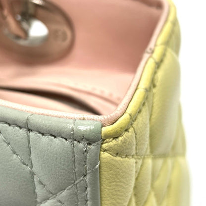 Christian Dior Blue Pink Yellow Leather Handbag Shoulder Bag Rovelle Bags