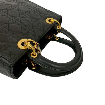 Christian Dior Black Leather Handbag Tote Bag Leather Rovelle Bags
