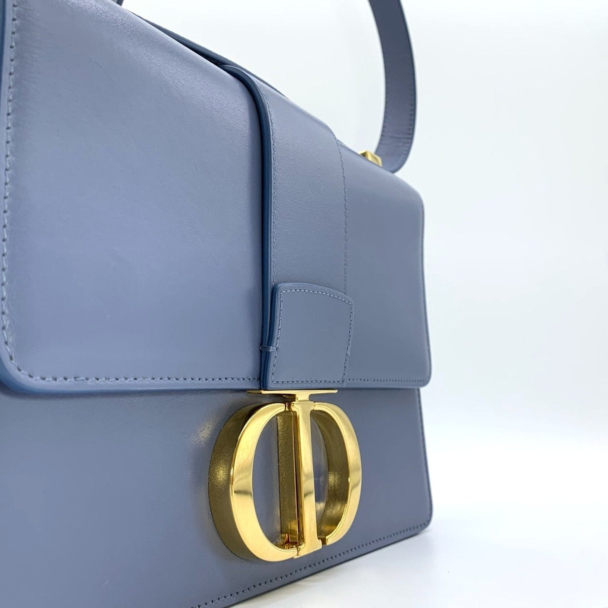 Christian Dior Blue Leather Shoulder Bag Style 10 Rovelle Bags