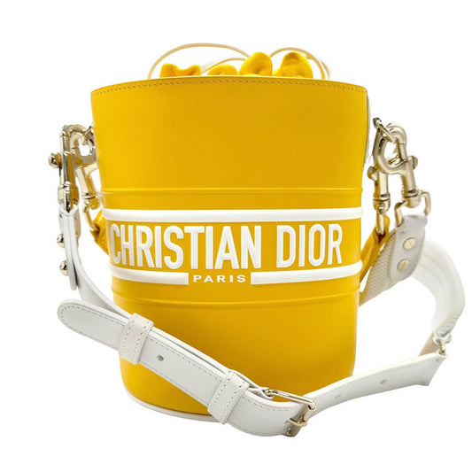 Christian Dior Yellow Leather Handbag Shoulder Bag Leather Rovelle Bags