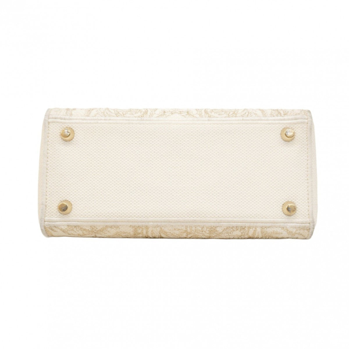 Christian Dior Gold White Canvas Handbag Rovelle Bags