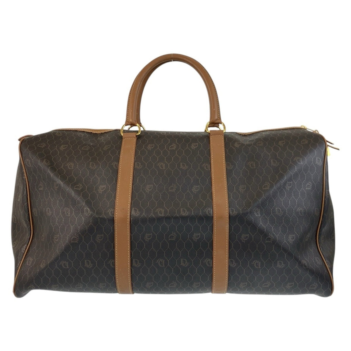 Christian Dior Brown Pvc Leather Boston Bag Handbag Rovelle Bags